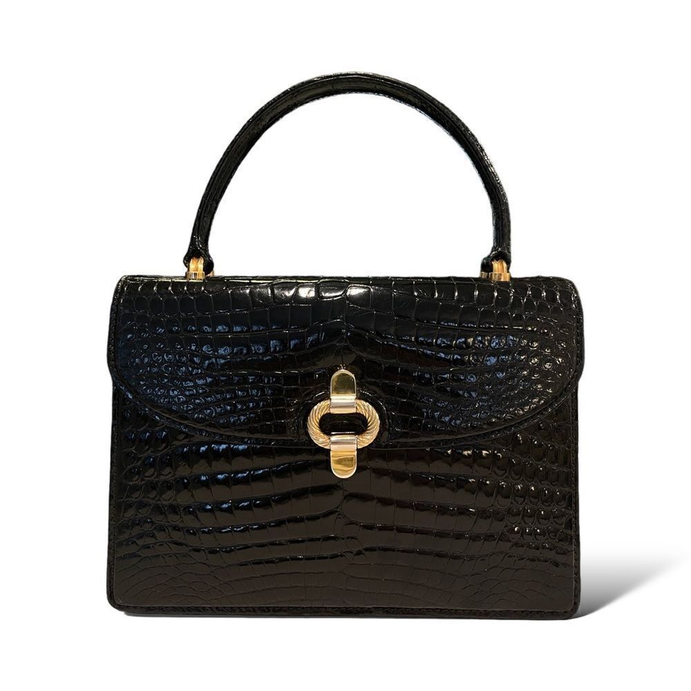 GUCCI Vintage SUPER RARE Crocodile Top Handle STUNNING Bag
